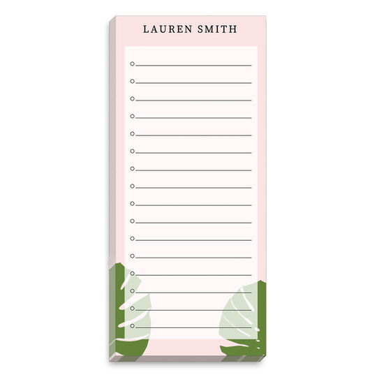 Tropical Leaves List Notepad